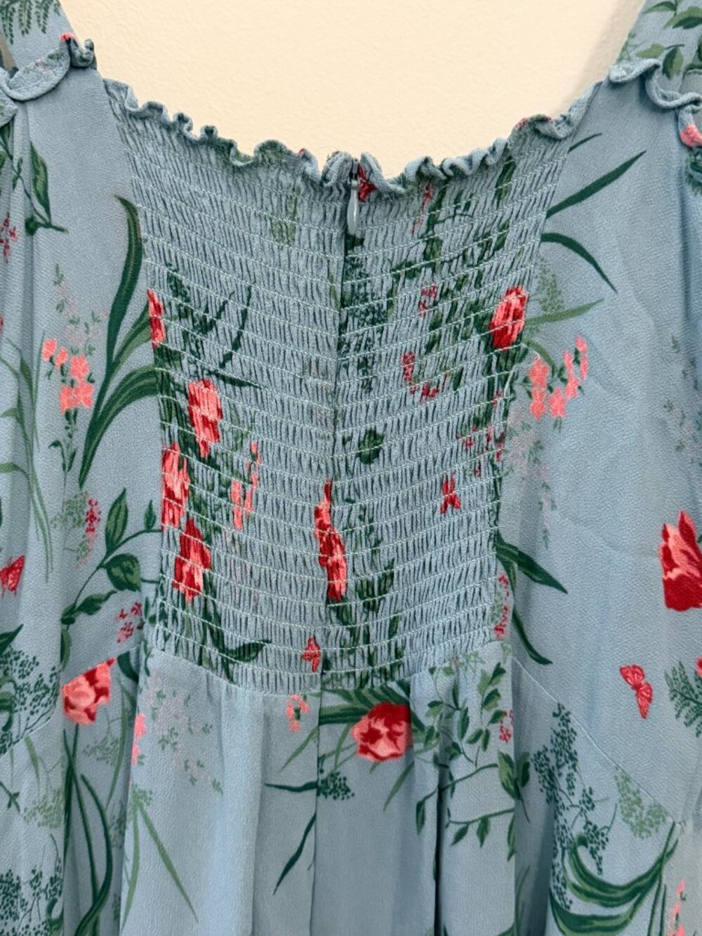 BNWT REFORMATION NIKITA BLUE FLORAL SUMMER DRESS 12 - Picture 8 of 13